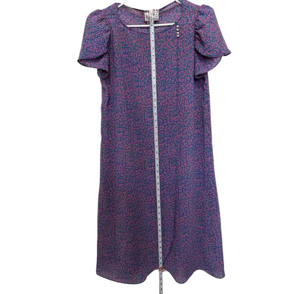 Y2K vintage 80s Bill Berman Jodi Schwartz Flora Button Front Dress Size 9 - Picture 6 of 11